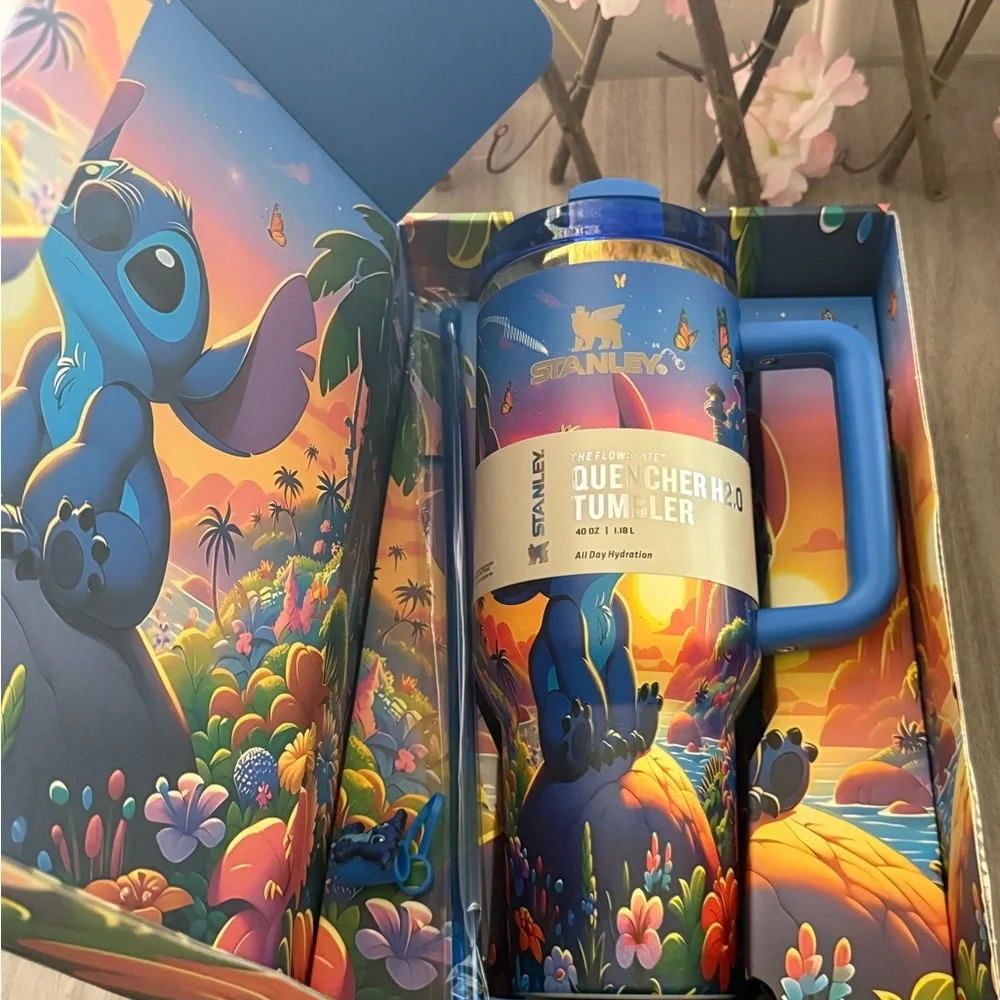 Stanley Blue & Purple Stitch Sunset Tumbler Art Panel - Picture 2 of 3